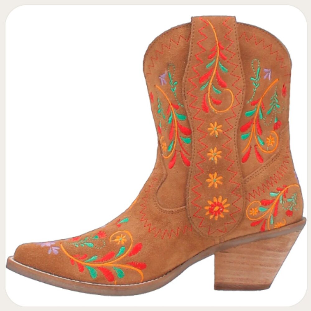 new DINGO Camel Made In Mexico Suede Sugar Bug Booties 266 7t4 - Picture 3 of 12